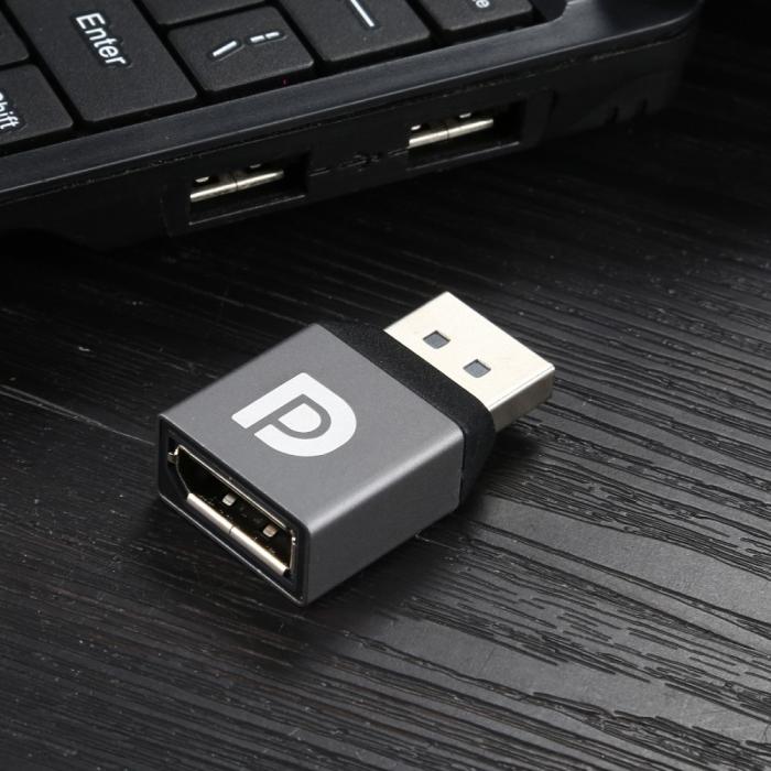 Bild 4,  DisplayPort Hona till DisplayPort Hane Adapter Grå - Teknikhallen.se