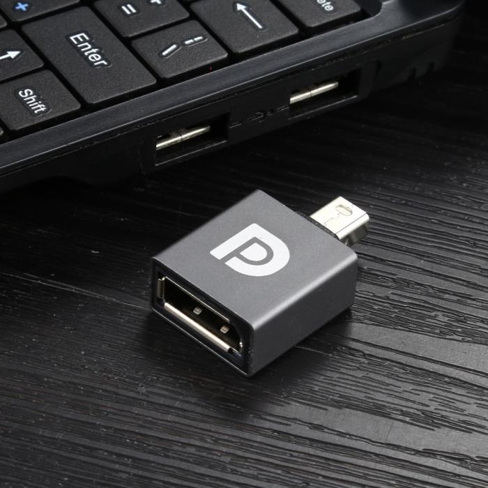 Bild 4,  DisplayPort Hona till Mini DisplayPort Hane Adapter Grå - Teknikhallen.se