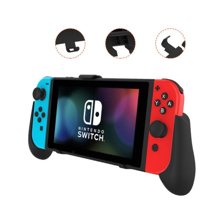 Bild 6, JYS JYS Nintendo Switch/Switch Lite 2in1 Infällbar Skyddsfodral Med Fäste Svart - Teknikhallen.se