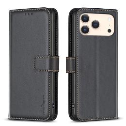 BINFEN BINFEN iPhone 17 Pro Fodral Läder Svart - Teknikhallen.se