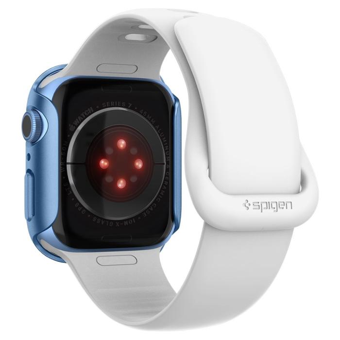 Bild 3, Spigen Spigen Apple Watch 7/8 45 mm Skal Thin Fit Blå - Teknikhallen.se