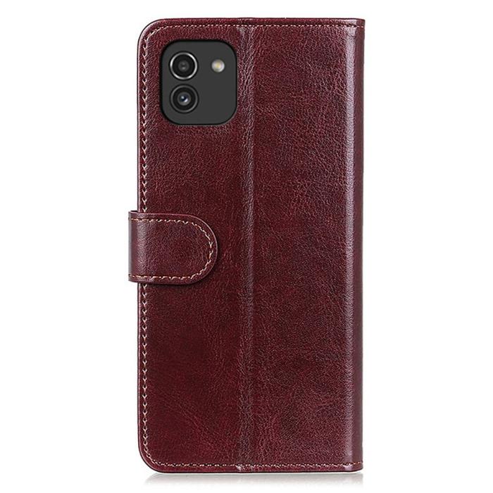 Bild 3,  Samsung Galaxy A03 Fodral Crazy Horse Brun - Teknikhallen.se