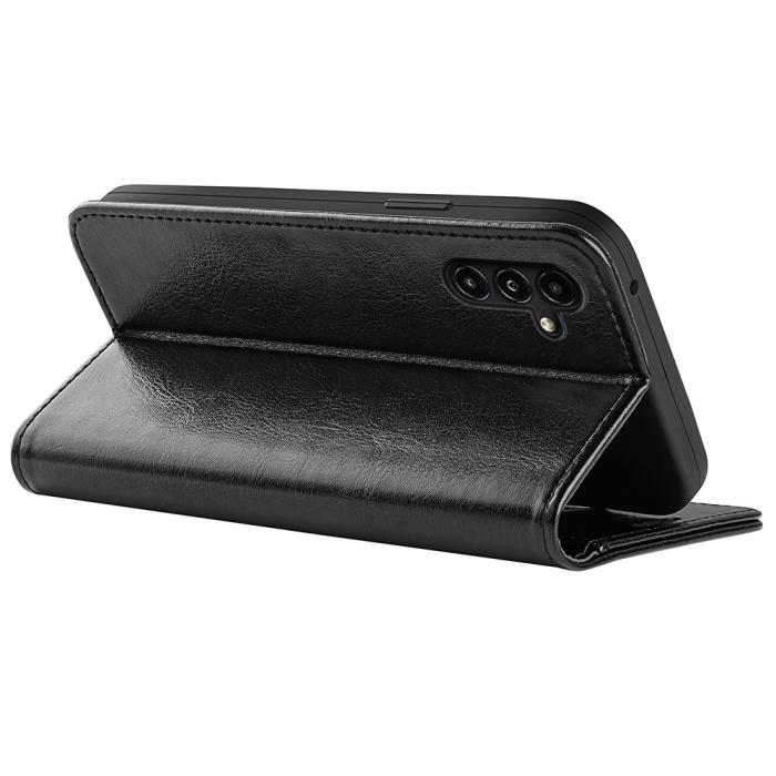 Bild 4,  Samsung Galaxy A14 4G/5G Fodral Crazy Horse Läder Svart - Teknikhallen.se