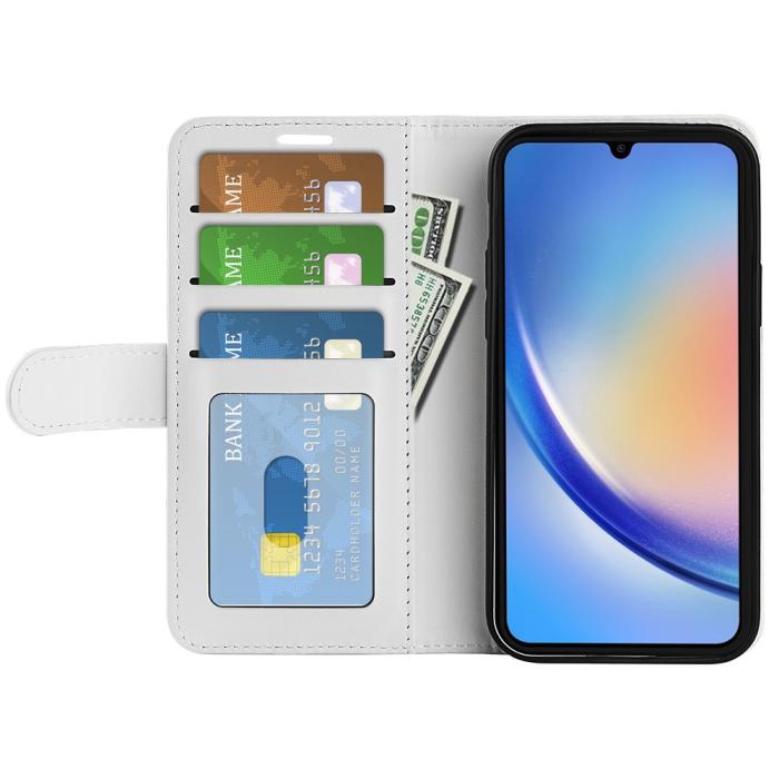 Bild 2,  Samsung Galaxy A35 5G Fodral Crazy Horse Läder Vit - Teknikhallen.se