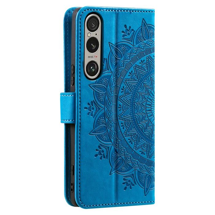 Bild 6,  Sony Xperia 1 VII Fodral Mandala Läder Blå - Teknikhallen.se