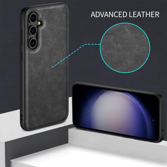 Bild 6,  Samsung Galaxy S23 FE Skal Hybrid Retro Läder Röd - Teknikhallen.se