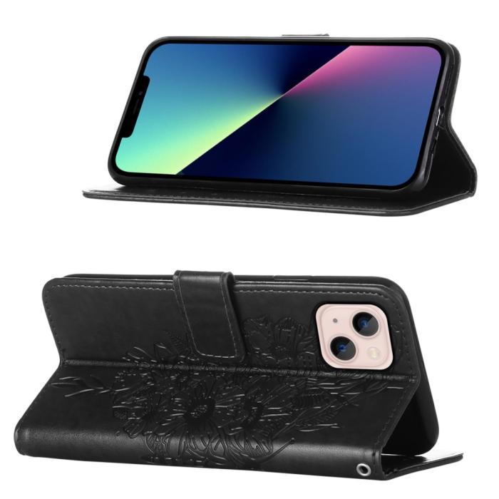 Bild 3,  iPhone 15 Fodral Med Tryck Fjäril Svart - Teknikhallen.se