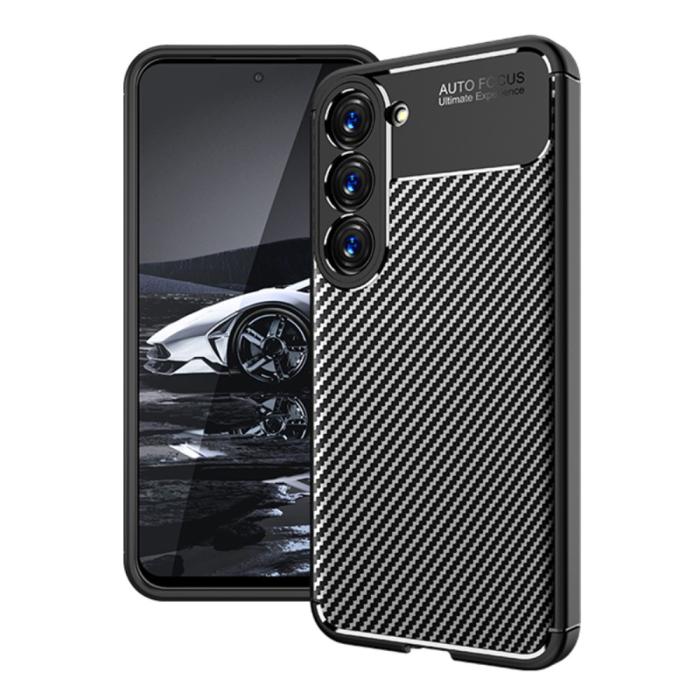 Bild 2,  Samsung Galaxy S23 Plus Skal Kolfiber Textur Svart - Teknikhallen.se