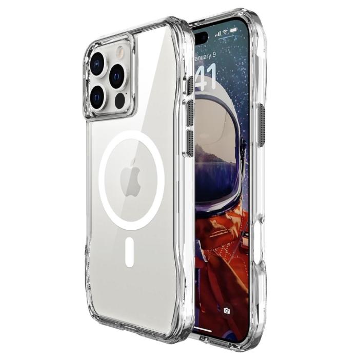 Bild 2,  iPhone 16 Pro Skal MagSafe Shockproof Hybrid Transparent - Teknikhallen.se