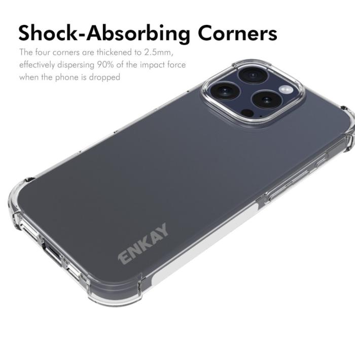 Bild 2, ENKAY ENKAY iPhone 16 Pro Skal Shockproof Transparent - Teknikhallen.se