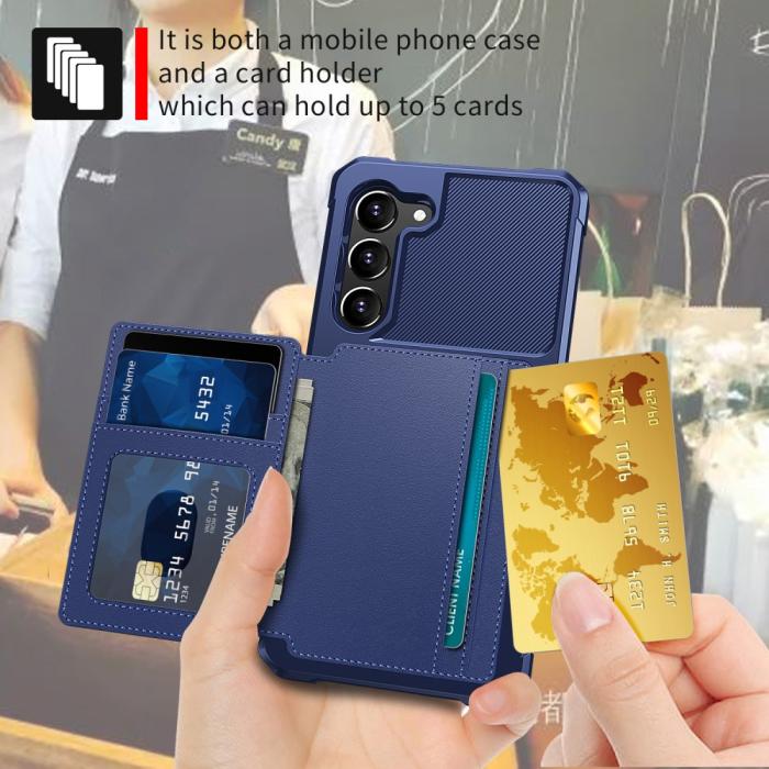 Bild 5,  Samsung Galaxy S23 Skal Med Magnetisk Plånbok Blå - Teknikhallen.se