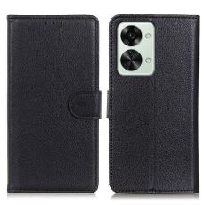  OnePlus Nord 2T 5G Fodral Litchi L&auml;der Svart - Teknikhallen.se