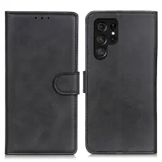  Samsung Galaxy S26 Ultra Fodral L&auml;der Svart - Teknikhallen.se