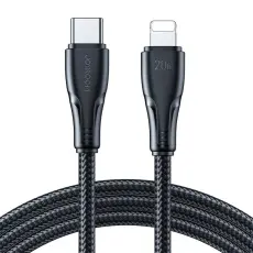 JOYROOM Joyroom 1.2m 20W USB-C - Lightning Nylon Laddningskabel Svart - Teknikhallen.se