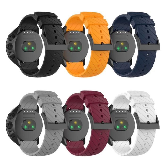 Bild 5,  Suunto Silikon Armband Twill Textur (24mm) Vinröd - Teknikhallen.se