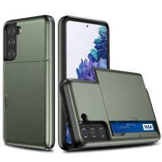  Samsung Galaxy S21 - Hybrid Skal Med Kortfack - Gr&ouml;n - Teknikhallen.se