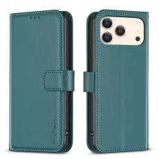 BINFEN BINFEN iPhone 17 Pro Fodral L&auml;der Gr&ouml;n - Teknikhallen.se