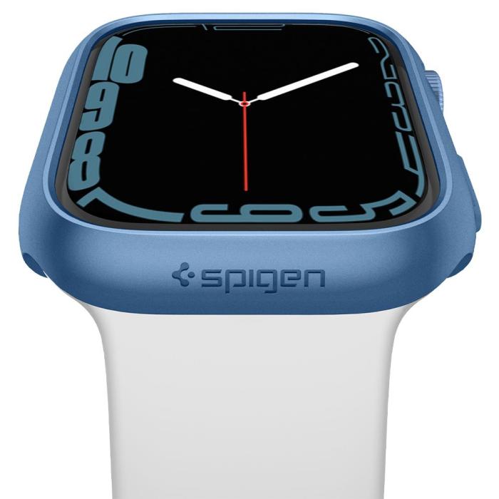 Bild 6, Spigen Spigen Apple Watch 7/8 45 mm Skal Thin Fit Blå - Teknikhallen.se