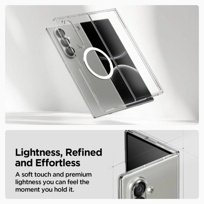 Bild 3, Spigen Spigen Samsung Galaxy Z Fold 7 Skal MagSafe AirSkin Crystal Clear - Teknikhallen.se