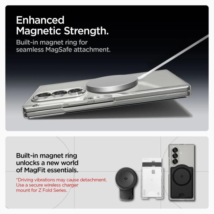 Bild 5, Spigen Spigen Samsung Galaxy Z Fold 7 Skal MagSafe AirSkin Crystal Clear - Teknikhallen.se