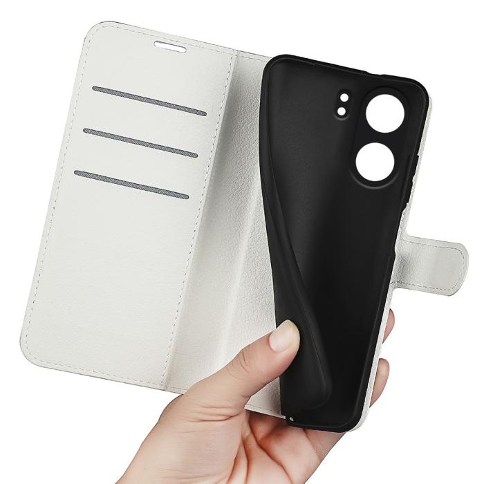 Bild 4,  Xiaomi Redmi 13C 4G Fodral Litchi Läder Vit - Teknikhallen.se