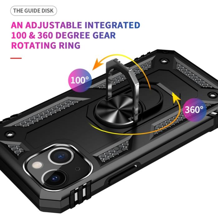 Bild 4,  iPhone 14 Plus Skal Shockproof Ring Svart - Teknikhallen.se
