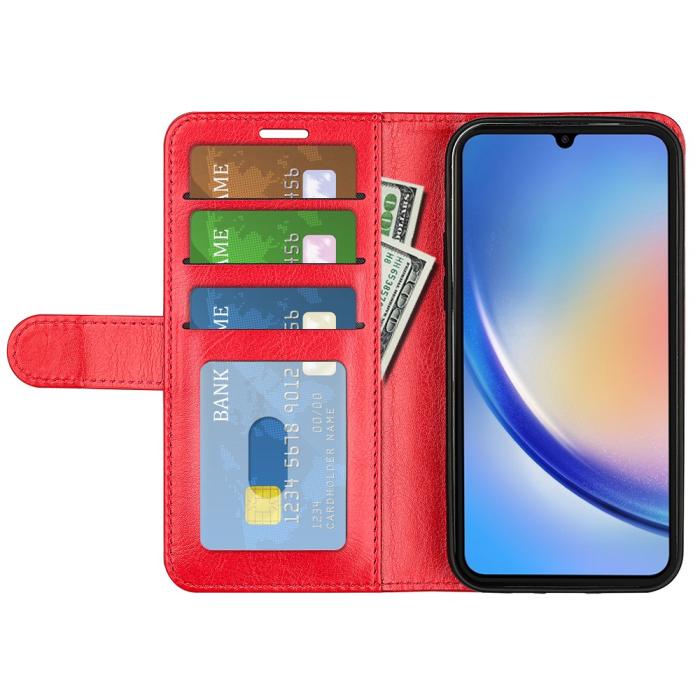 Bild 2,  Samsung Galaxy A35 5G Fodral Crazy Horse Läder Röd - Teknikhallen.se