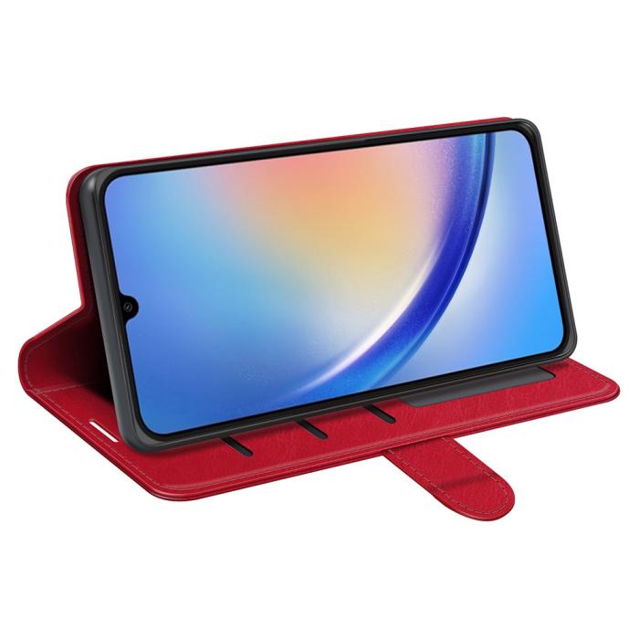 Bild 3,  Samsung Galaxy A35 5G Fodral Crazy Horse Läder Röd - Teknikhallen.se