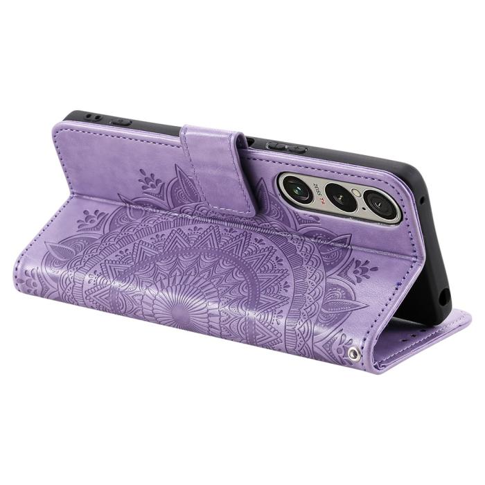 Bild 4,  Sony Xperia 1 VII Fodral Mandala Läder Lila - Teknikhallen.se