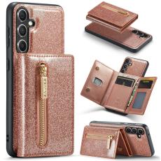 DG.MING DG.MING Galaxy S23 FE Skal Magnetisk Pl&aring;nbok Glitter Ros&eacute;guld - Teknikhallen.se