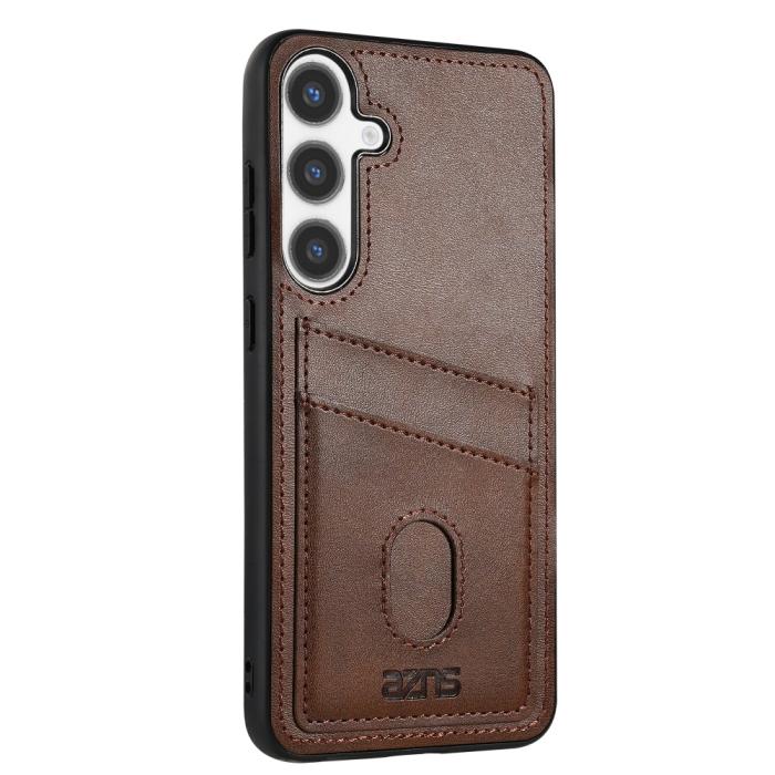 Bild 2, AZNS AZNS Samsung Galaxy S25 Skal Med Kortfack Läder Brun - Teknikhallen.se