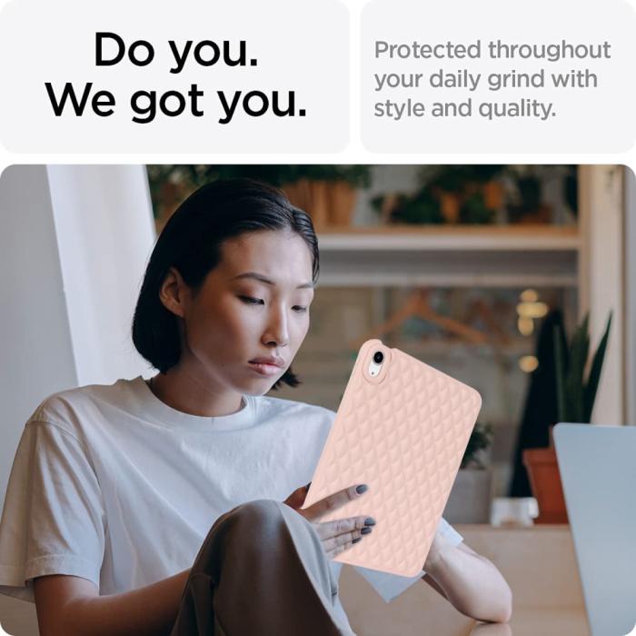 Bild 3,  iPad Air 2025-2020 Skal Diamond Textur TPU Rosa - Teknikhallen.se