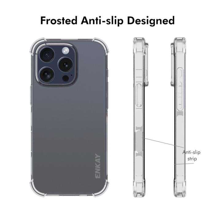 Bild 4, ENKAY ENKAY iPhone 16 Pro Skal Shockproof Transparent - Teknikhallen.se