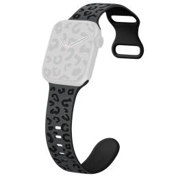  Apple Watch 42/44/45/49 Klockarmband Leopard Grå/Svart - Teknikhallen.se