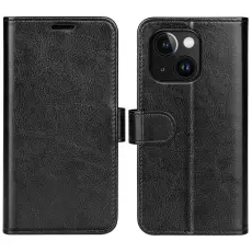  iPhone 15 Plus Fodral Crazy Horse L&auml;der Svart - Teknikhallen.se