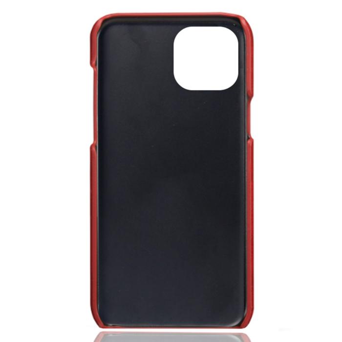 Bild 4,  iPhone 15 Plus Skal Läder Med 2 Kortfack Röd - Teknikhallen.se