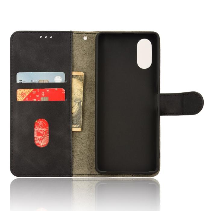 Bild 4,  Sony Xperia 10 VI Fodral Skin Touch Läder Fodral Svart - Teknikhallen.se