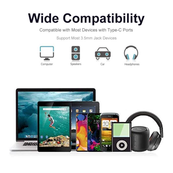 Bild 5, ENKAY ENKAY USB-C - 3.5 mm AUX Adapter, DAC Svart - Teknikhallen.se
