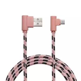  2M USB-C Vinklad Kabel - Roséguld - Teknikhallen.se