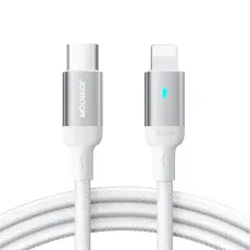 JOYROOM Joyroom 1.2m 20W PD USB-C - Lightning Nylonkabel Vit - Teknikhallen.se