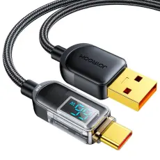 JOYROOM Joyroom 1.2m 66W USB-C Nylonkabel Svart - Teknikhallen.se