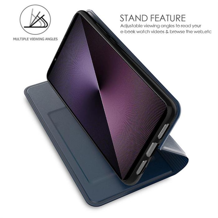 Bild 2,  Sony Xperia 1 VII Fodral Flip Läder Blå - Teknikhallen.se