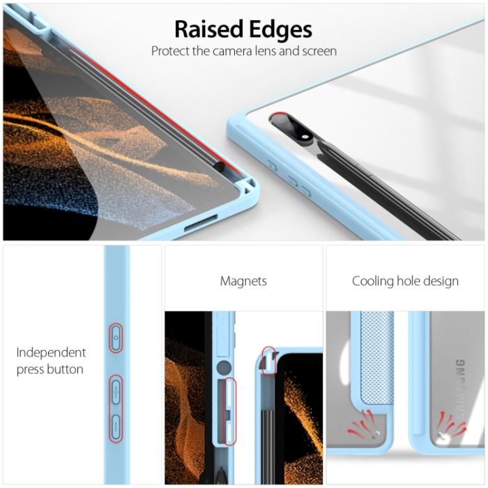 Bild 3, DUX DUCIS DUX DUCIS Galaxy Tab S8 Ultra Fodral TOBY Tri-Fold Blå - Teknikhallen.se