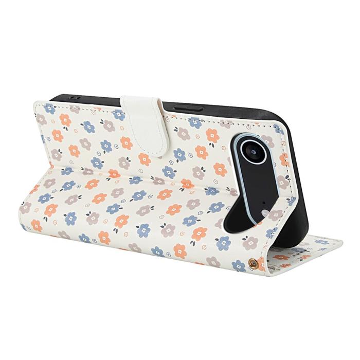 Bild 3,  iPhone Air Fodral Rhombus Läder Blommor Vit - Teknikhallen.se