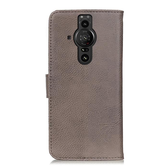 Bild 3, KHAZNEH KHAZNEH Sony Xperia Pro-I Fodral Läder Grå - Teknikhallen.se