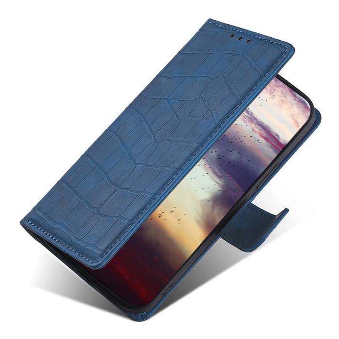 Bild 4,  Sony Xperia 5 IV Fodral Krokodil Textur Blå - Teknikhallen.se