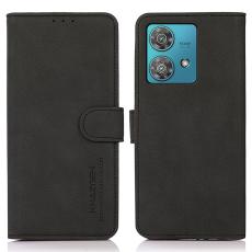 KHAZNEH KHAZNEH Motorola Edge 40 Neo 5G Fodral Retro L&auml;der Svart - Teknikhallen.se