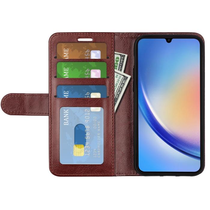 Bild 2,  Samsung Galaxy A35 5G Fodral Crazy Horse Läder Brun - Teknikhallen.se
