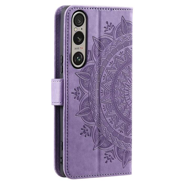 Bild 6,  Sony Xperia 1 VII Fodral Mandala Läder Lila - Teknikhallen.se