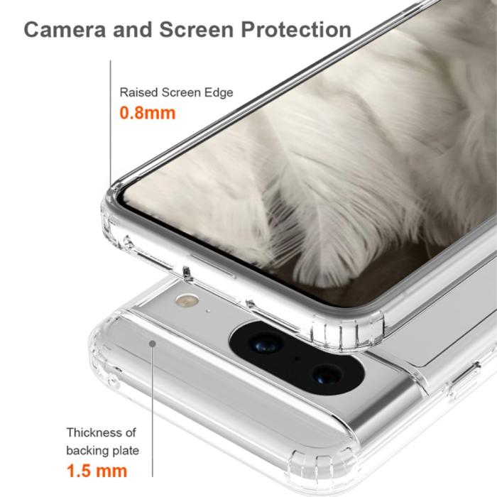 Bild 4,  Google Pixel 8 Skal Akryl/TPU Hybrid Transparent - Teknikhallen.se